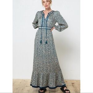 LAST ONE☝️Stretch Satin Printed Maxi Dress